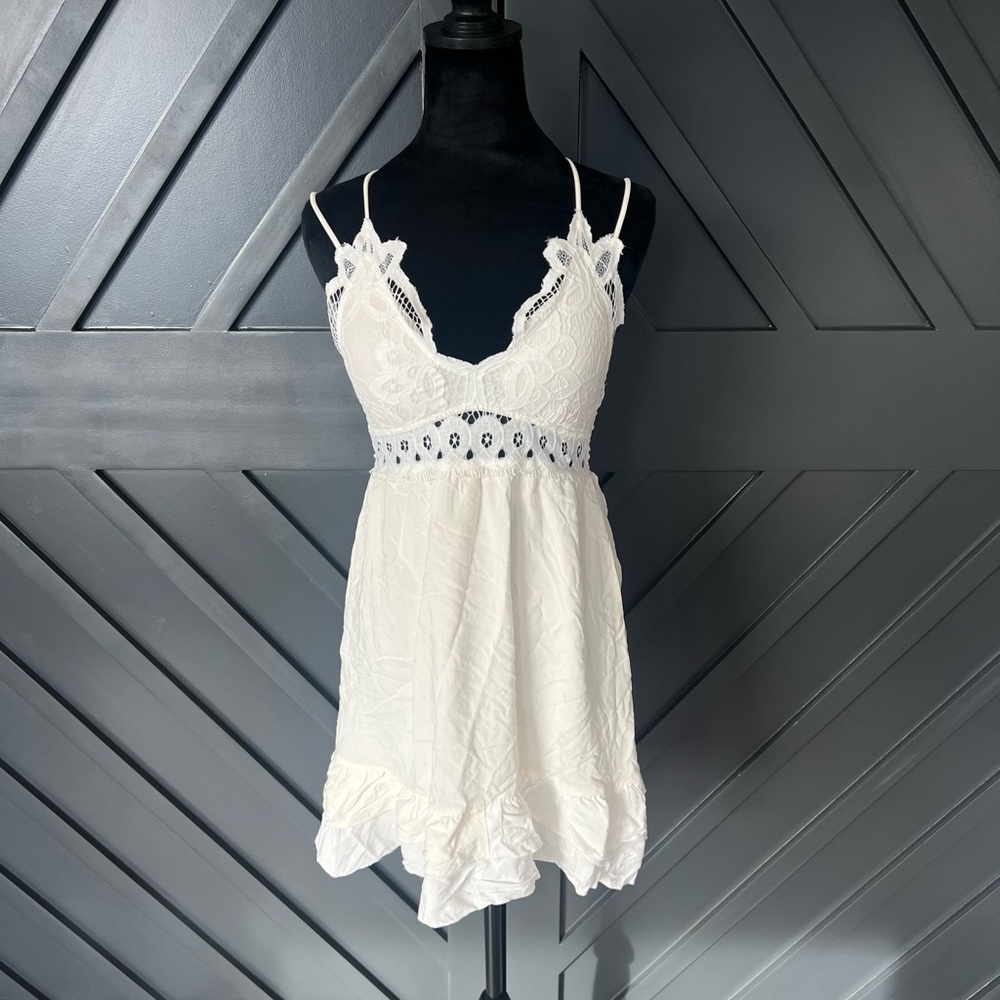 Pink Lily White Dress